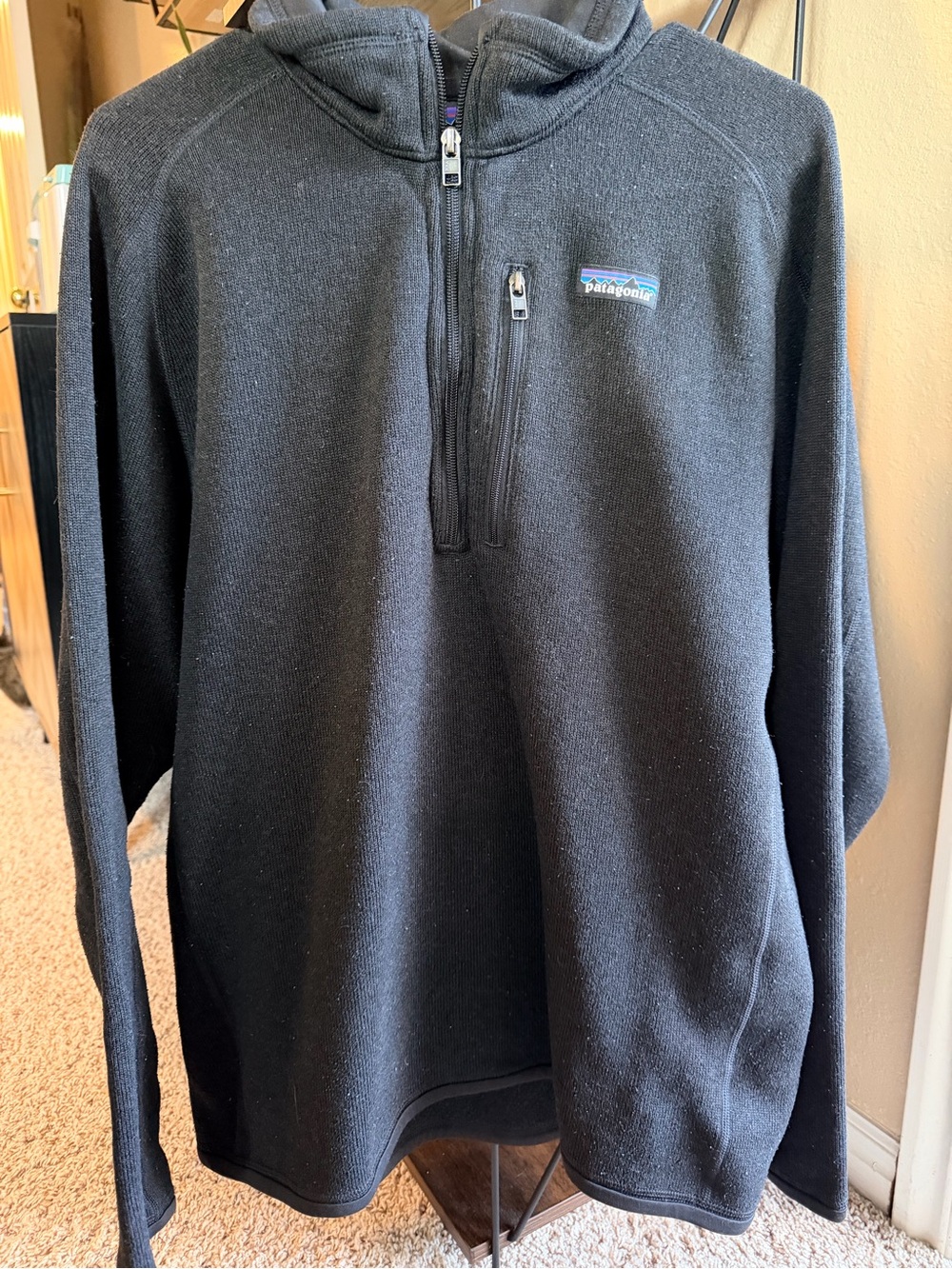 Patagonia Black Men's Quarter-Zip Fleece Hoodie